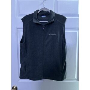 Columbia Sportswear Men's Dark Charcoal Sleeveless Full Zip Fleece Vest Size Med